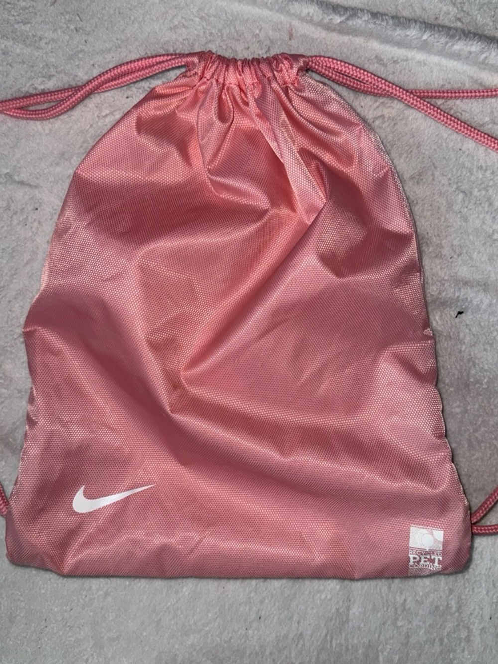 Nike Light Pink Drawstring Tote with White Swoosh - Picture 3 of 5